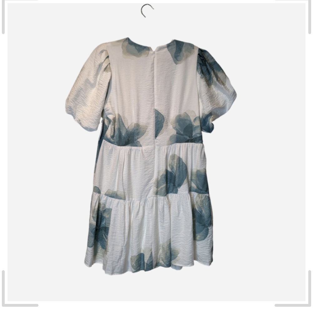 Nine West Cream Dress with Green Leaf Pattern - Picture 4 of 14